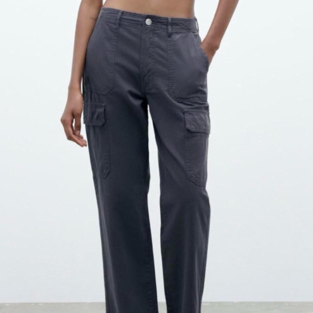 Zara Dark Navy Cargo Pants